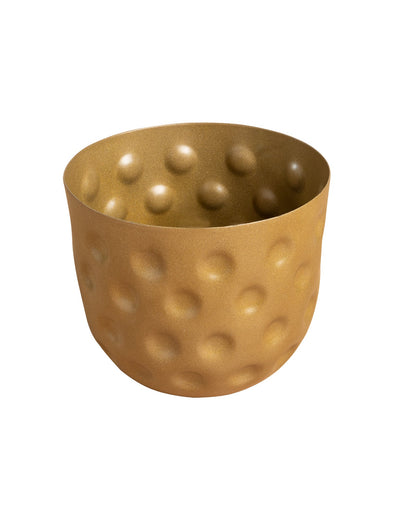 Country Style Belly Bucket Planters antique golden, set of 4