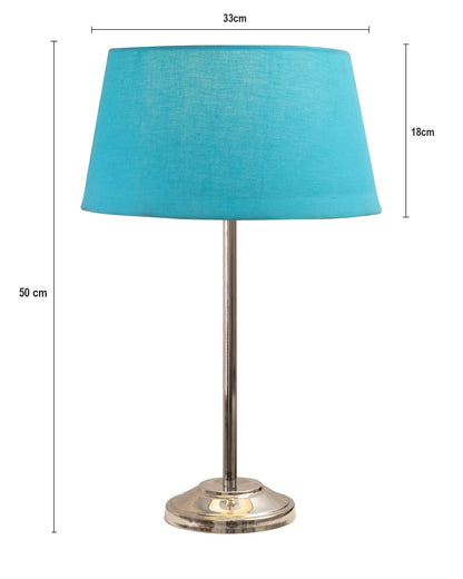 Gray Chrome 13" Basic Table Lamp with Fabric Shade, Bedside Light
