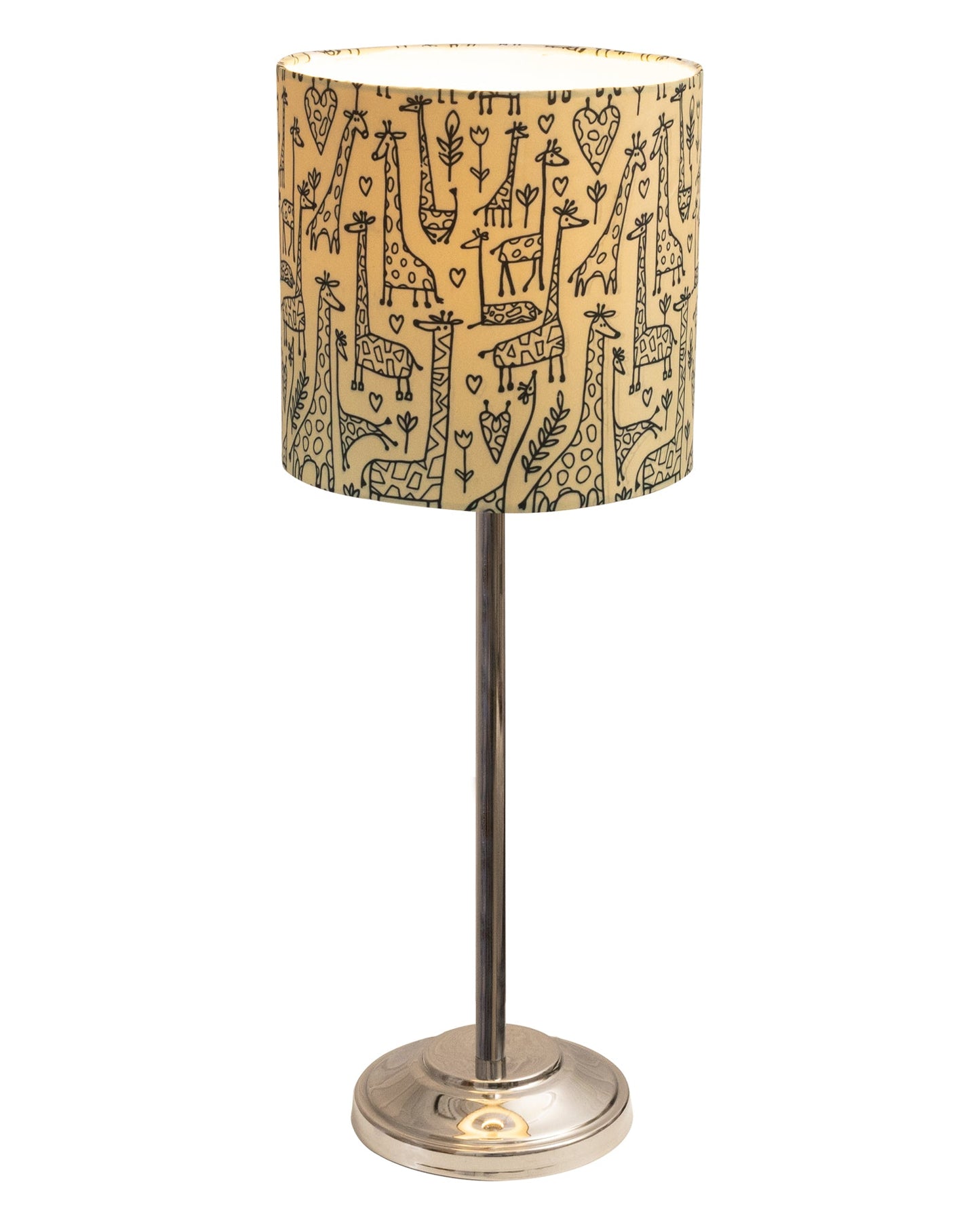 Gray Chrome 13" Basic Table Lamp with Fabric Shade, Bedside Light