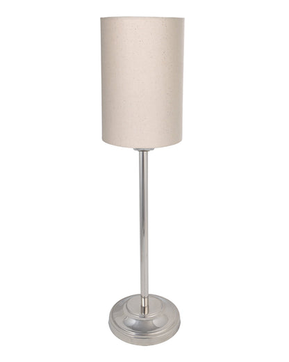 Gray Chrome 13" Basic Table Lamp with Fabric Shade, Bedside Light
