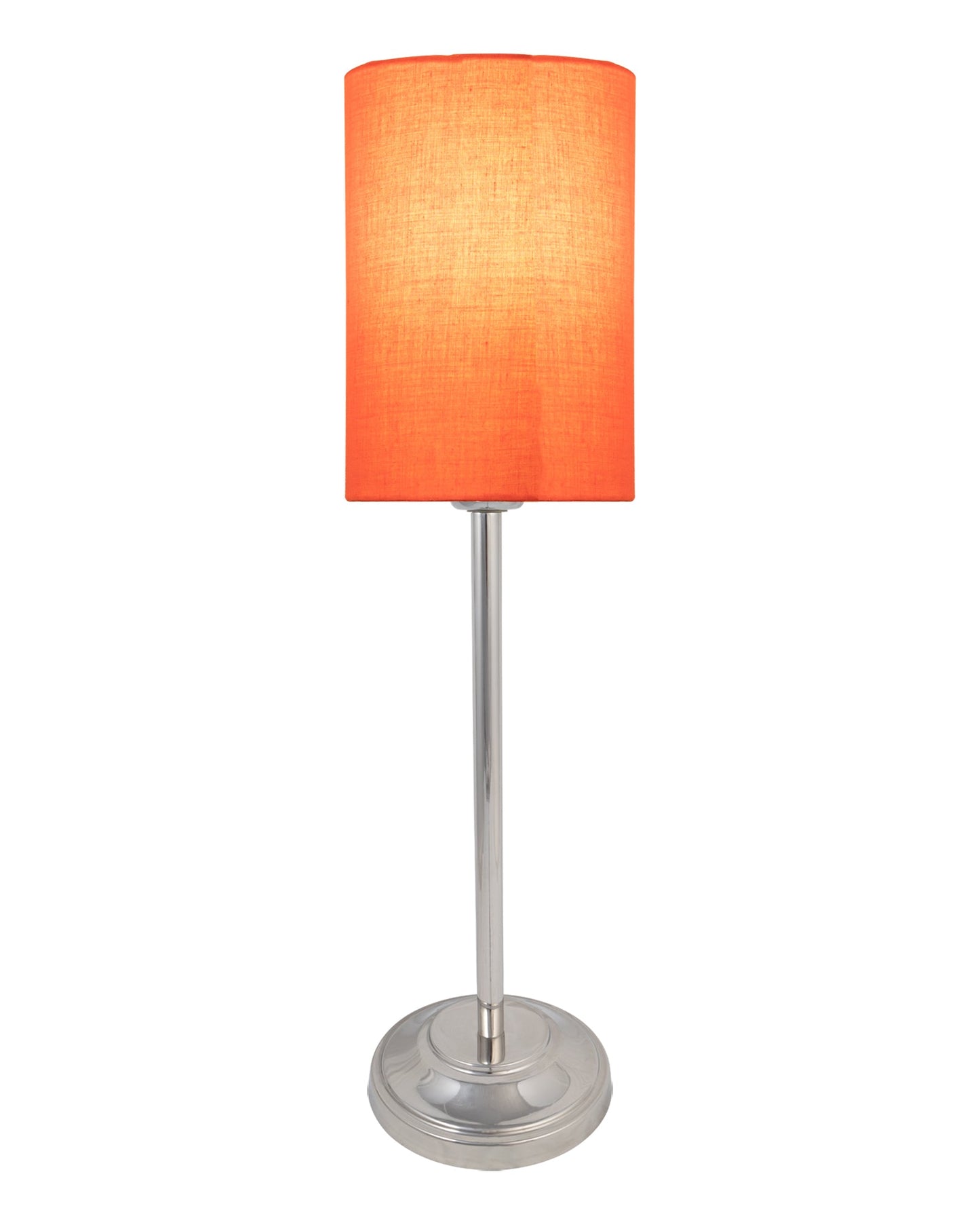 Gray Chrome 13" Basic Table Lamp with Fabric Shade, Bedside Light
