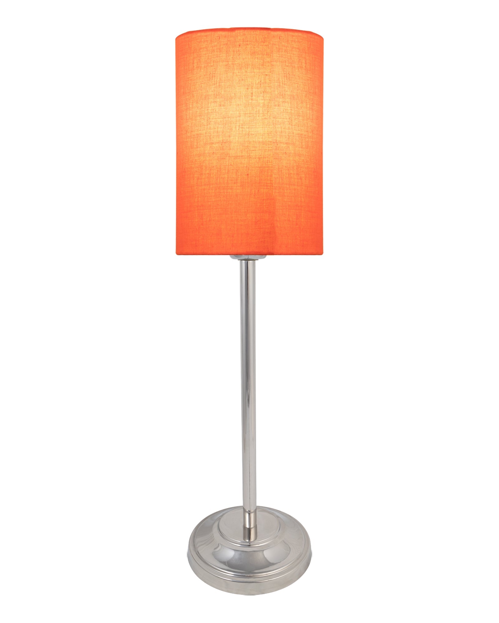 Gray Chrome 13" Basic Table Lamp with Fabric Shade, Bedside Light