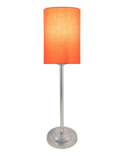 Gray Chrome 13" Basic Table Lamp with Fabric Shade, Bedside Light