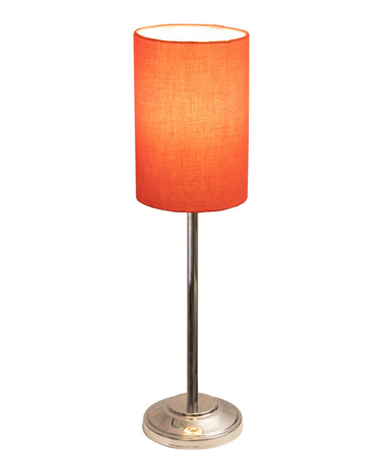 Gray Chrome 13" Basic Table Lamp with Fabric Shade, Bedside Light