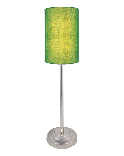 Gray Chrome 13" Basic Table Lamp with Fabric Shade, Bedside Light