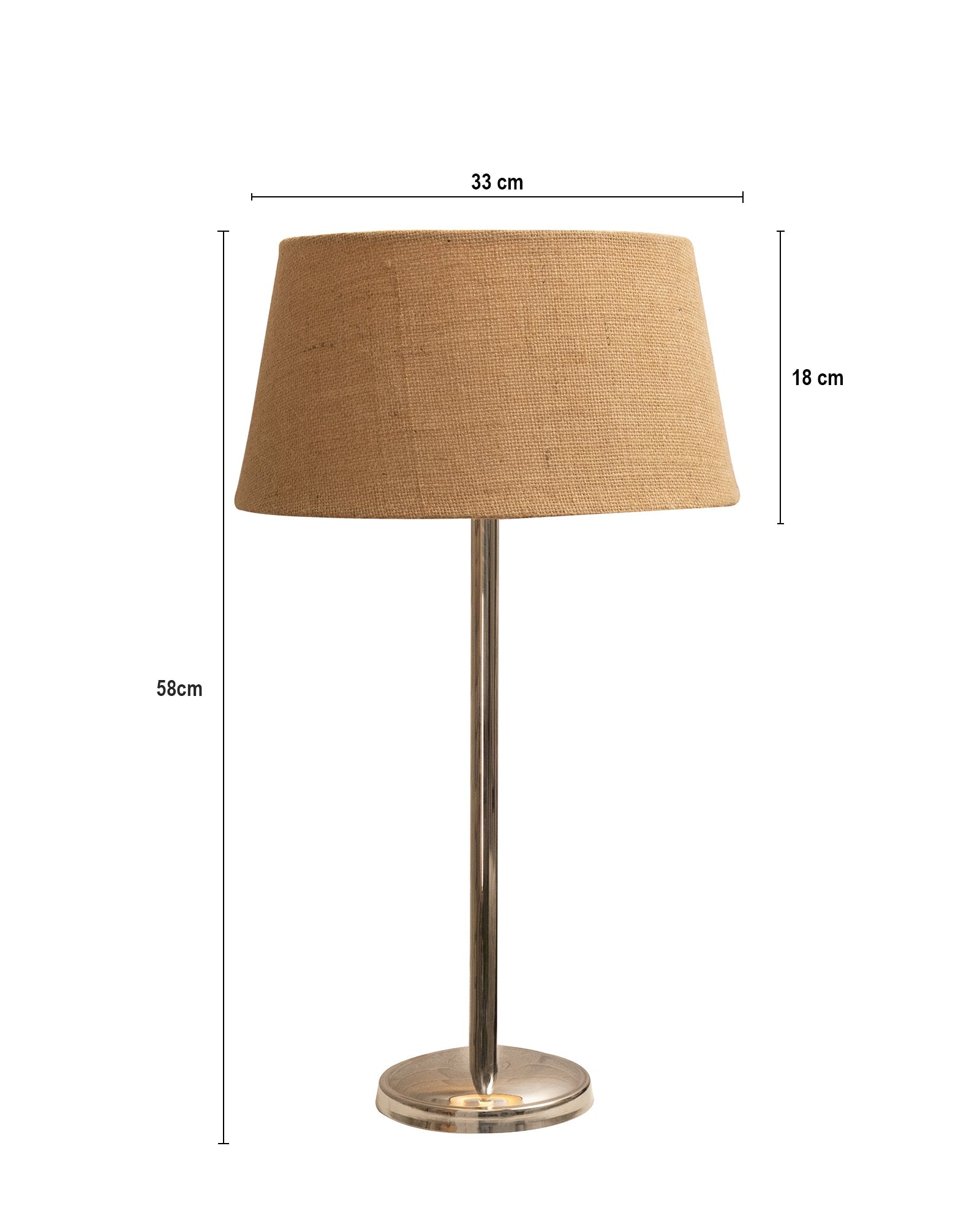 Gray Chrome 16" Suave Table Lamp with Fabric Shade, Bedside Light