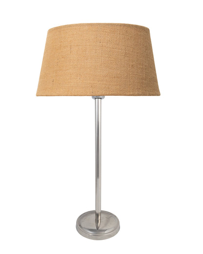 Gray Chrome 16" Suave Table Lamp with Fabric Shade, Bedside Light