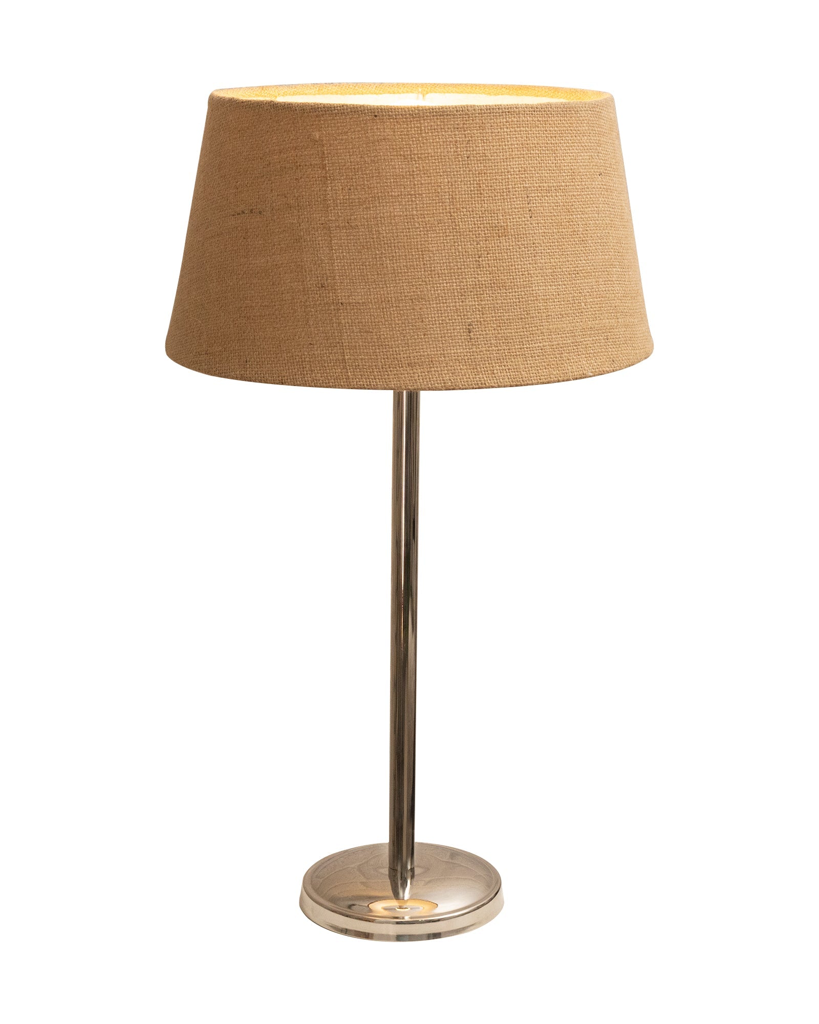 Gray Chrome 16" Suave Table Lamp with Fabric Shade, Bedside Light
