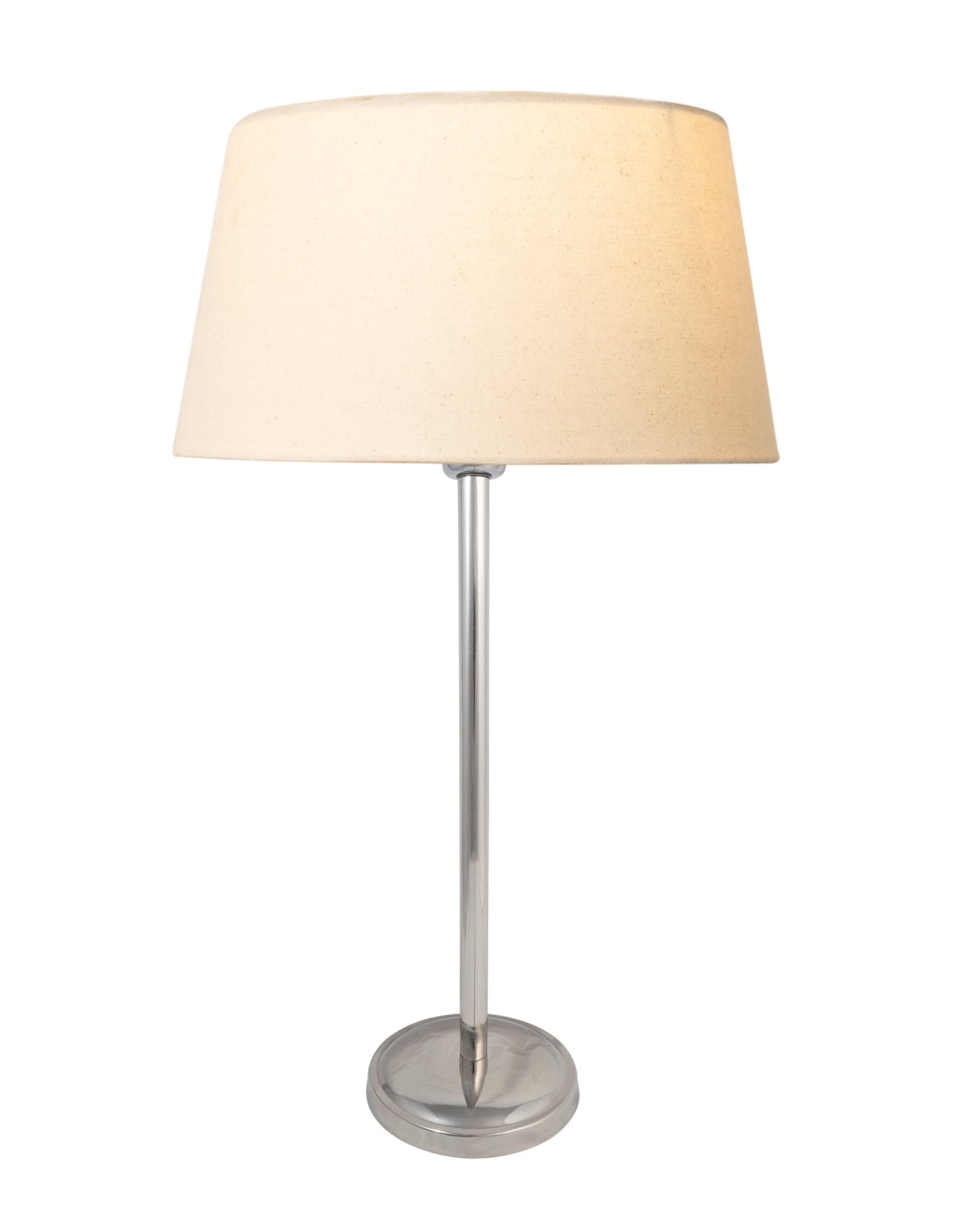 Gray Chrome 16" Suave Table Lamp with Fabric Shade, Bedside Light