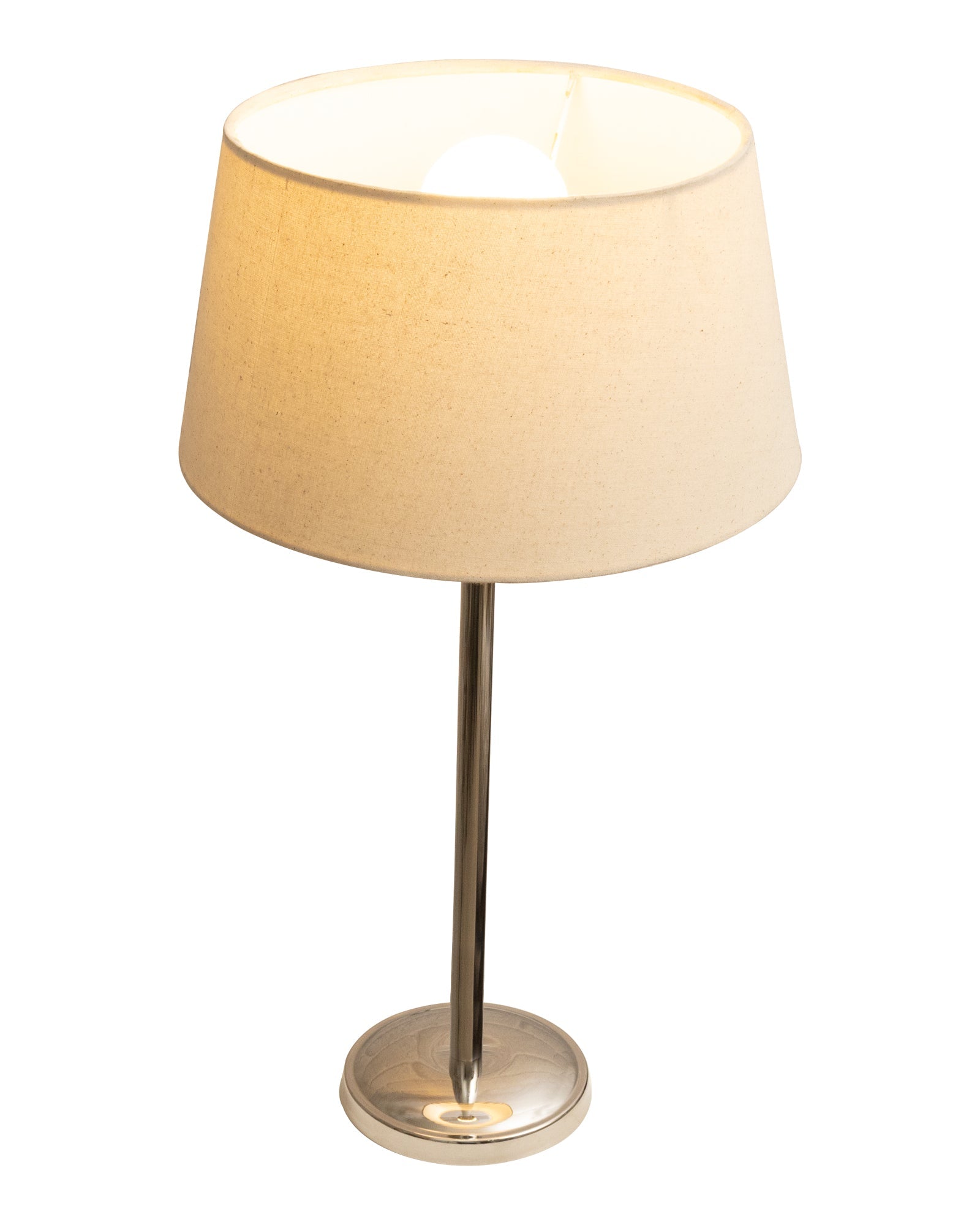 Gray Chrome 16" Suave Table Lamp with Fabric Shade, Bedside Light