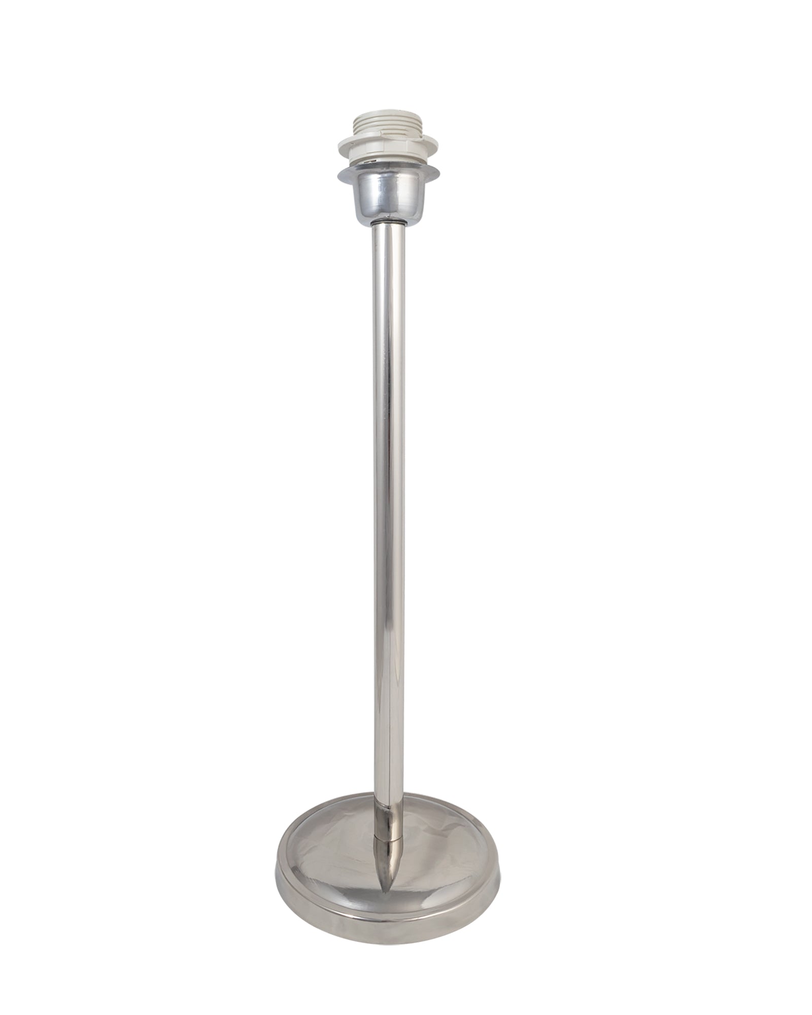 Gray Chrome 16" Suave Table Lamp with Fabric Shade, Bedside Light