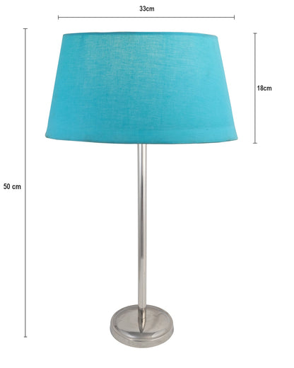 Gray Chrome 16" Suave Table Lamp with Fabric Shade, Bedside Light