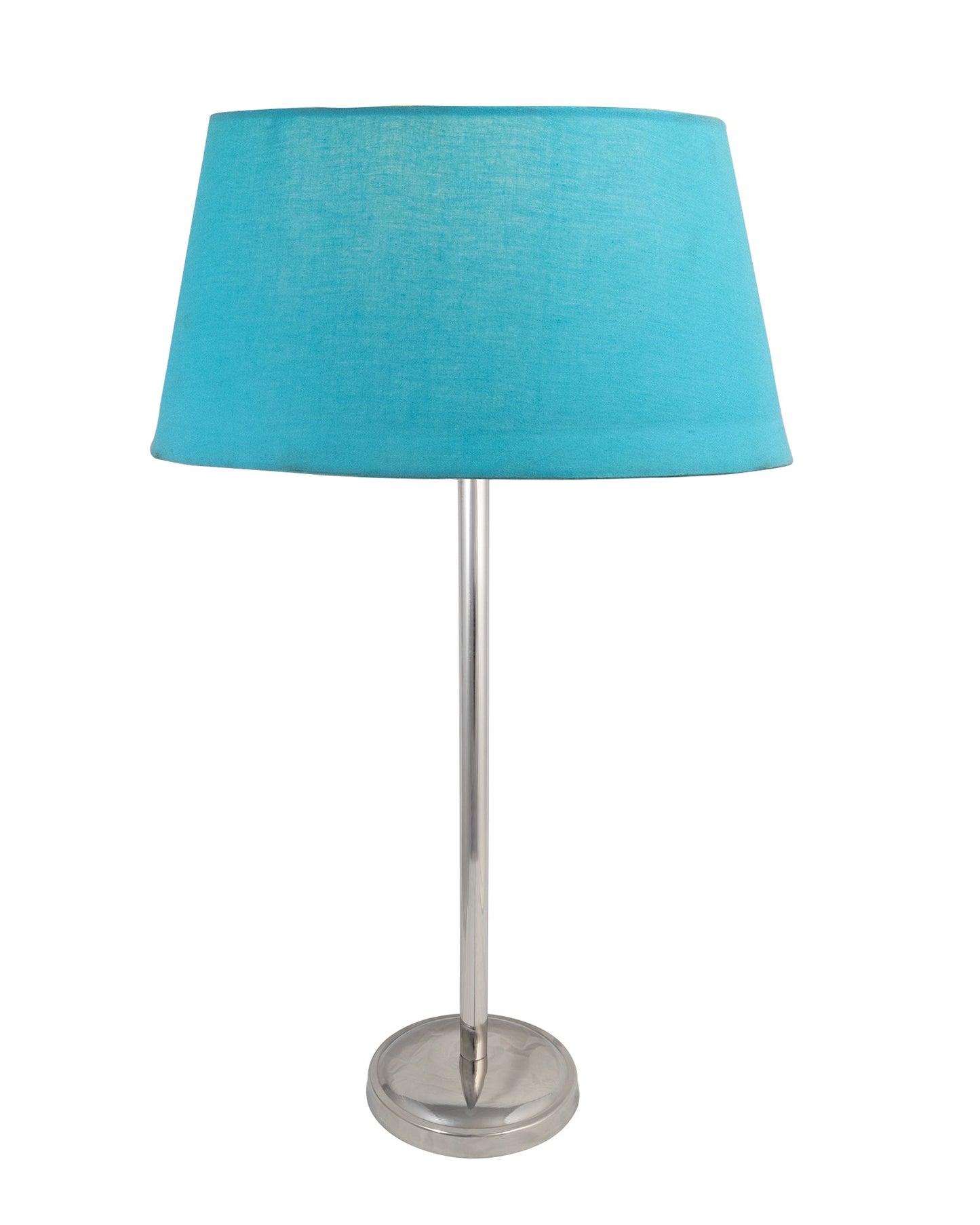 Gray Chrome 16" Suave Table Lamp with Fabric Shade, Bedside Light