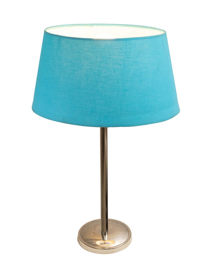 Gray Chrome 16" Suave Table Lamp with Fabric Shade, Bedside Light