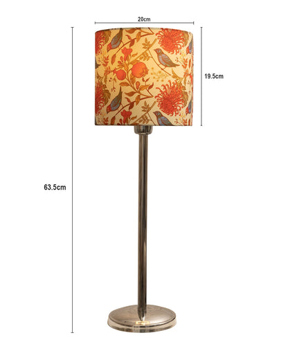 Gray Chrome 16" Suave Table Lamp with Fabric Shade, Bedside Light