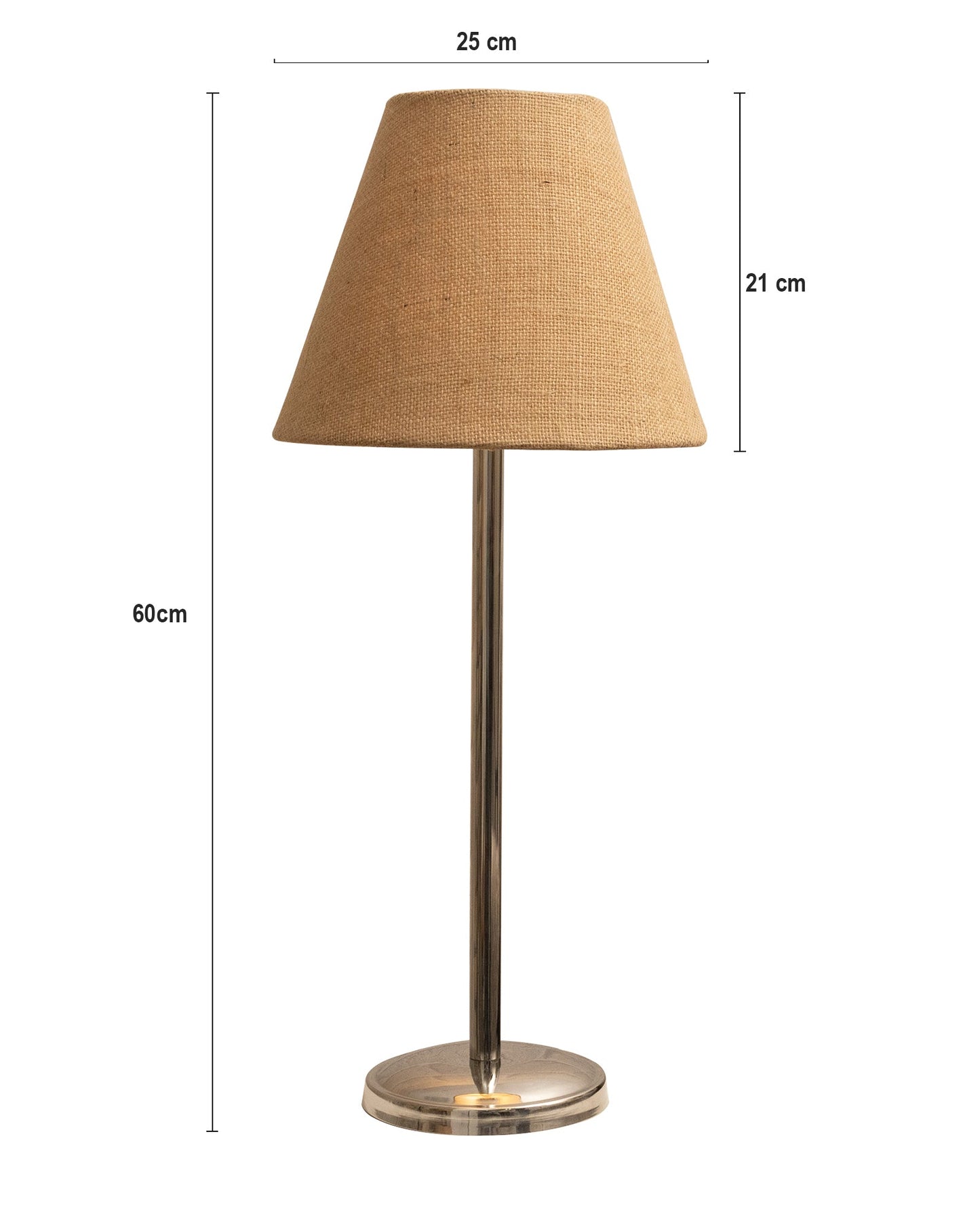 Gray Chrome 16" Suave Table Lamp with Fabric Shade, Bedside Light