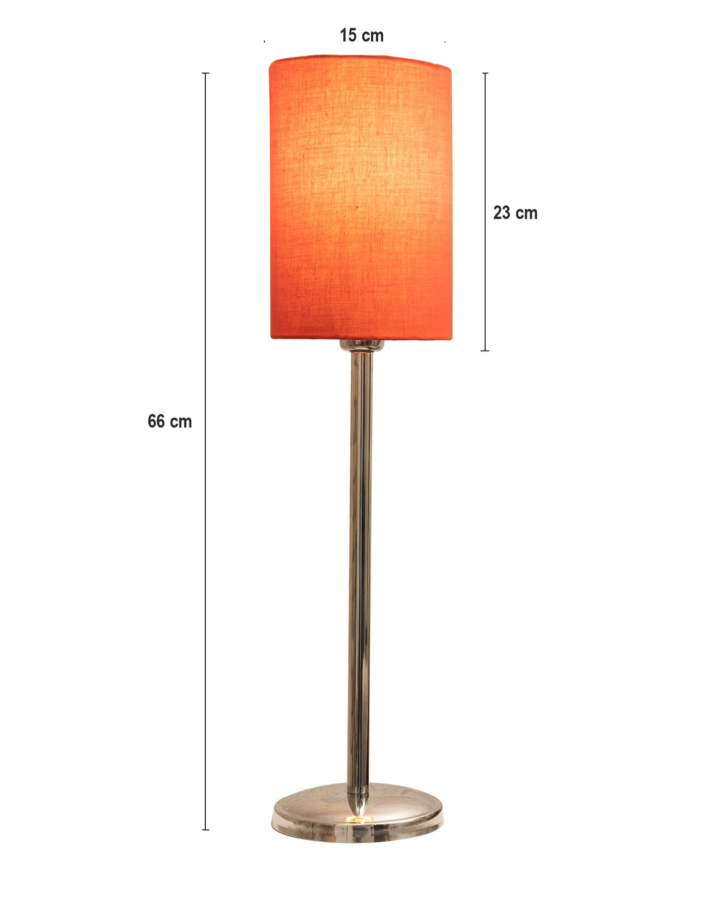 Gray Chrome 16" Suave Table Lamp with Fabric Shade, Bedside Light