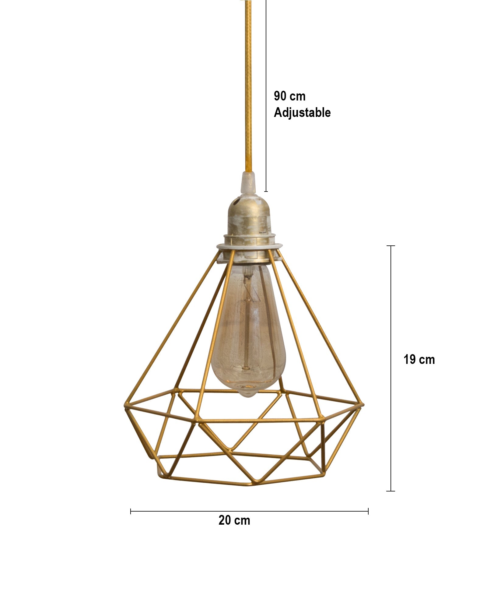 Lighting Golden Metal Cage Lampshade for Pendant Light With Antique handcraft brushed Holders Hanging Lighting Cord Fixture Farmhouse Bedroom Dining Room Decoration