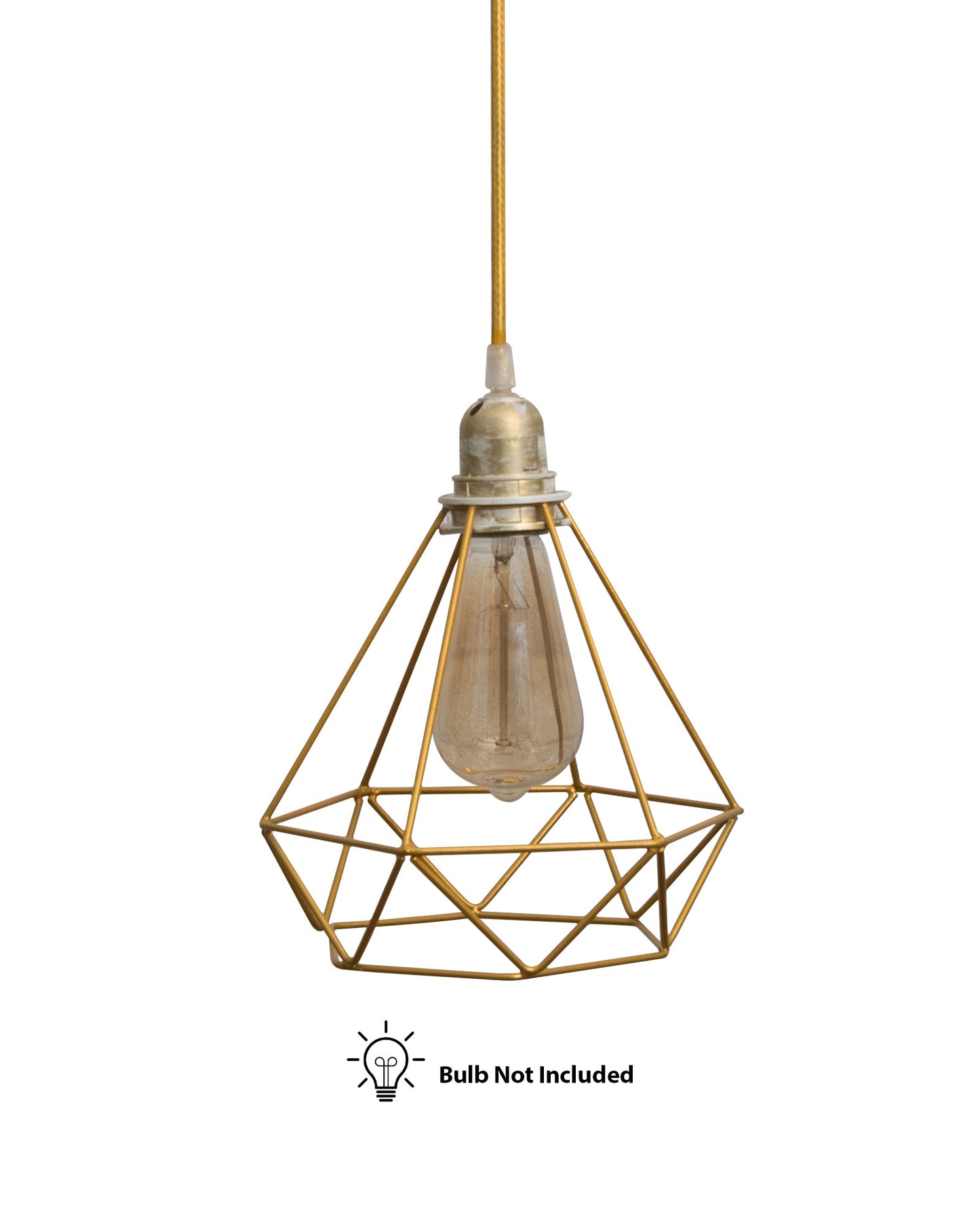 Lighting Golden Metal Cage Lampshade for Pendant Light With Antique handcraft brushed Holders Hanging Lighting Cord Fixture Farmhouse Bedroom Dining Room Decoration