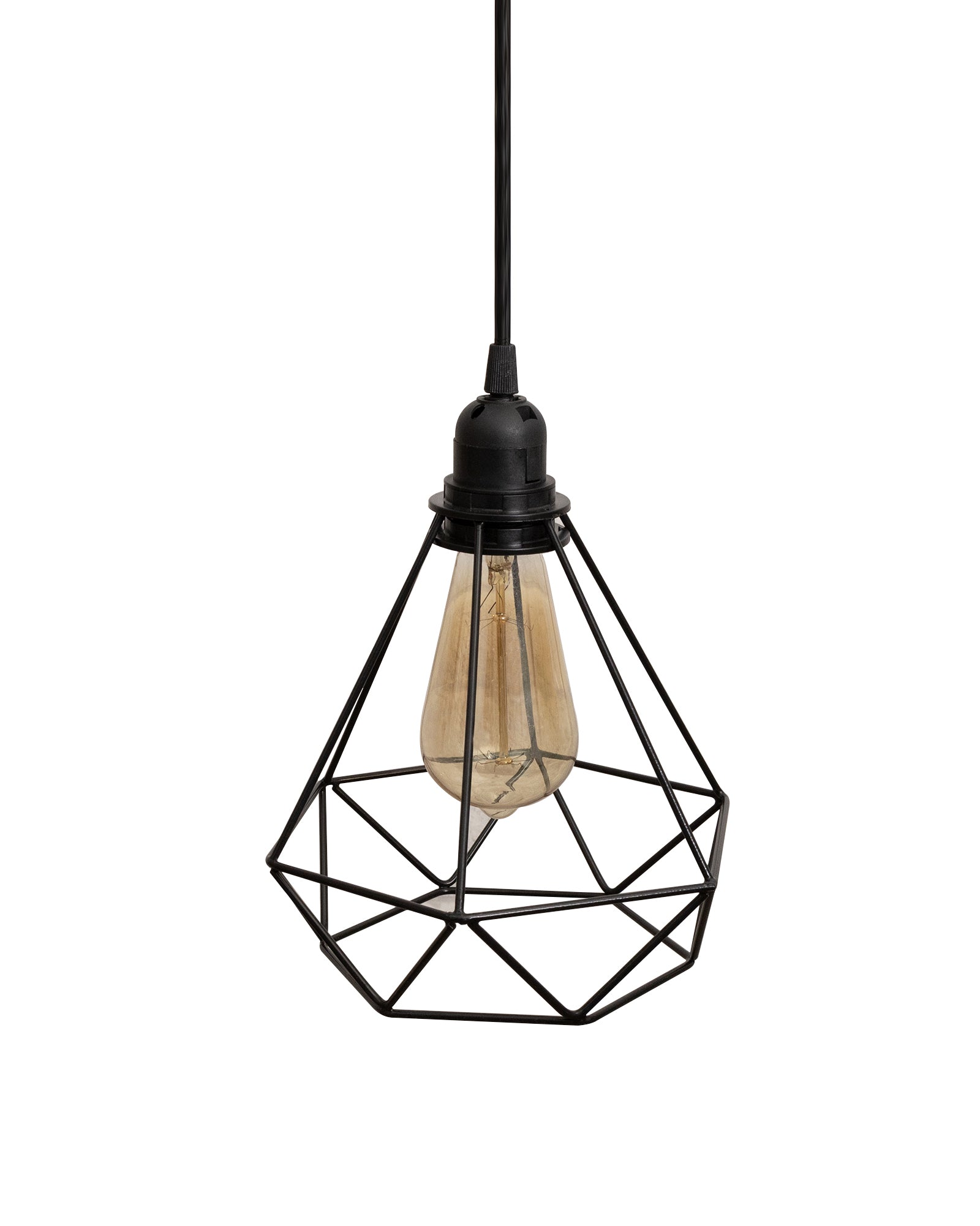 Lighting Black Metal Cage Lampshade for Pendant Light With Holder Hanging Lighting Cord Fixture Farmhouse Bedroom Dining Room Decoration