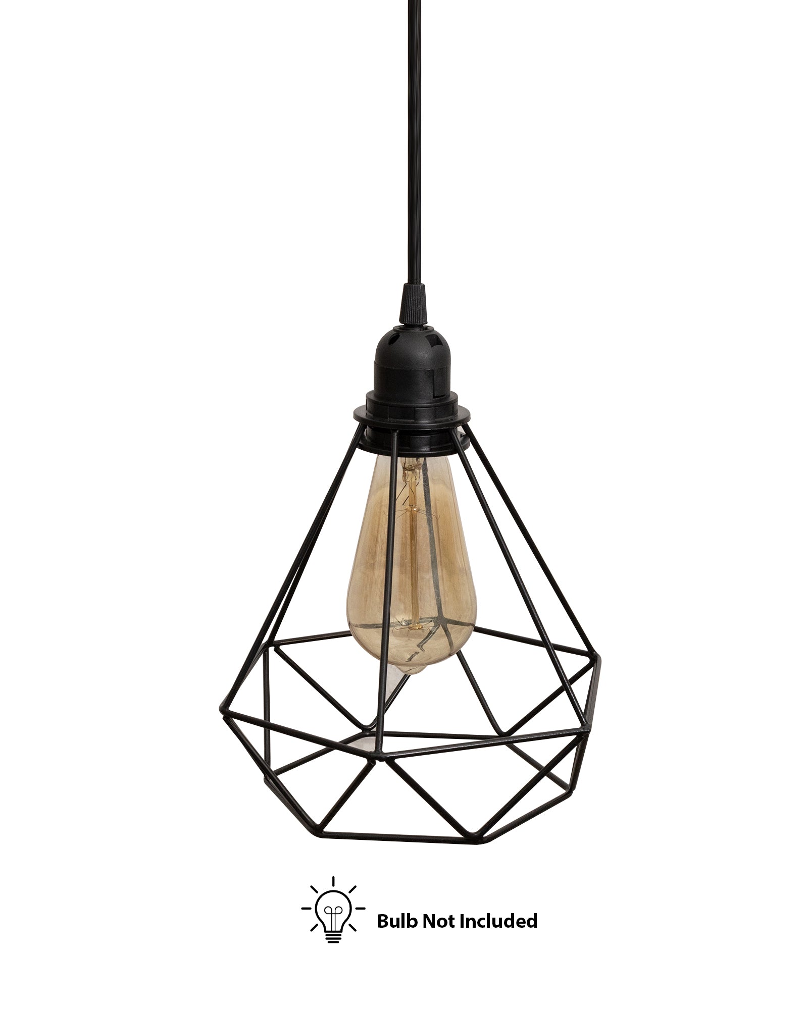 Lighting Black Metal Cage Lampshade for Pendant Light With Holder Hanging Lighting Cord Fixture Farmhouse Bedroom Dining Room Decoration