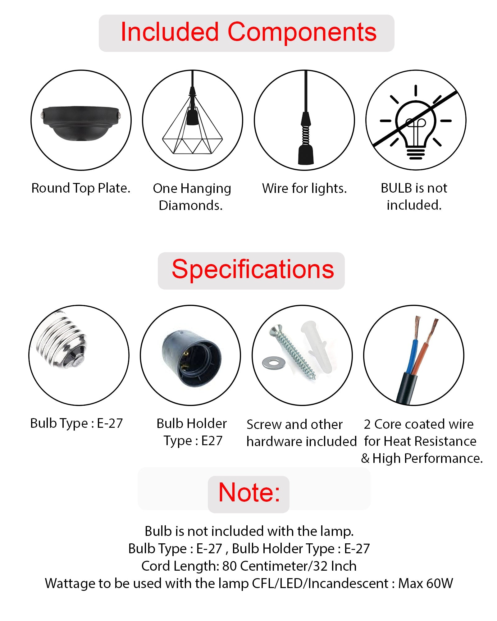 Lighting Black Metal Cage Lampshade for Pendant Light With Holder Hanging Lighting Cord Fixture Farmhouse Bedroom Dining Room Decoration