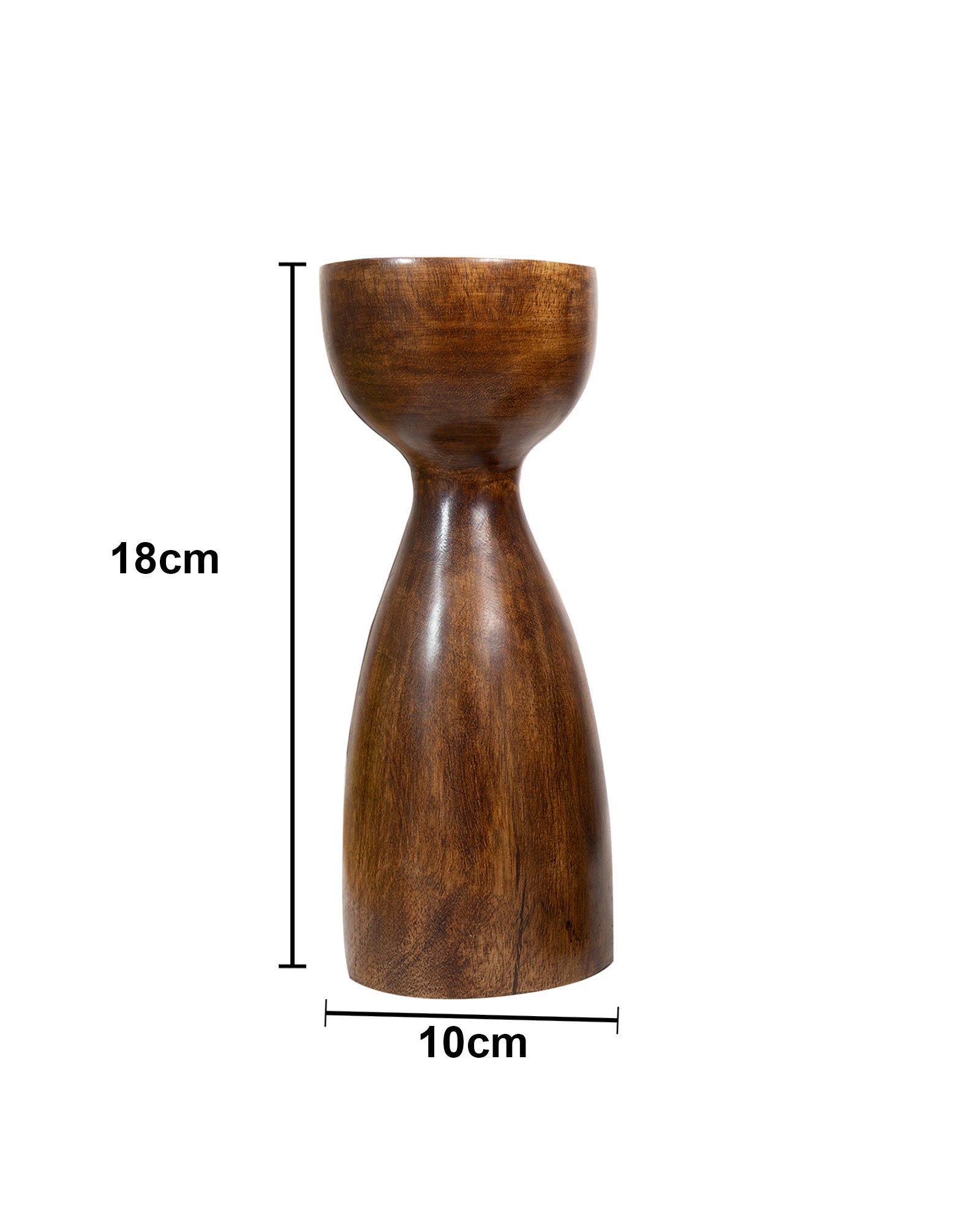 Wooden Pillar Candle Stand, Hand Crafted Wood Candle Holders for Living Room, Table Centerpiece, Hallway Decor Polish, Walnut Cubist