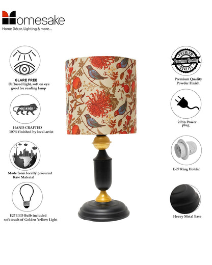 Murphy Black Table Lamp with Shade, LED bulb included