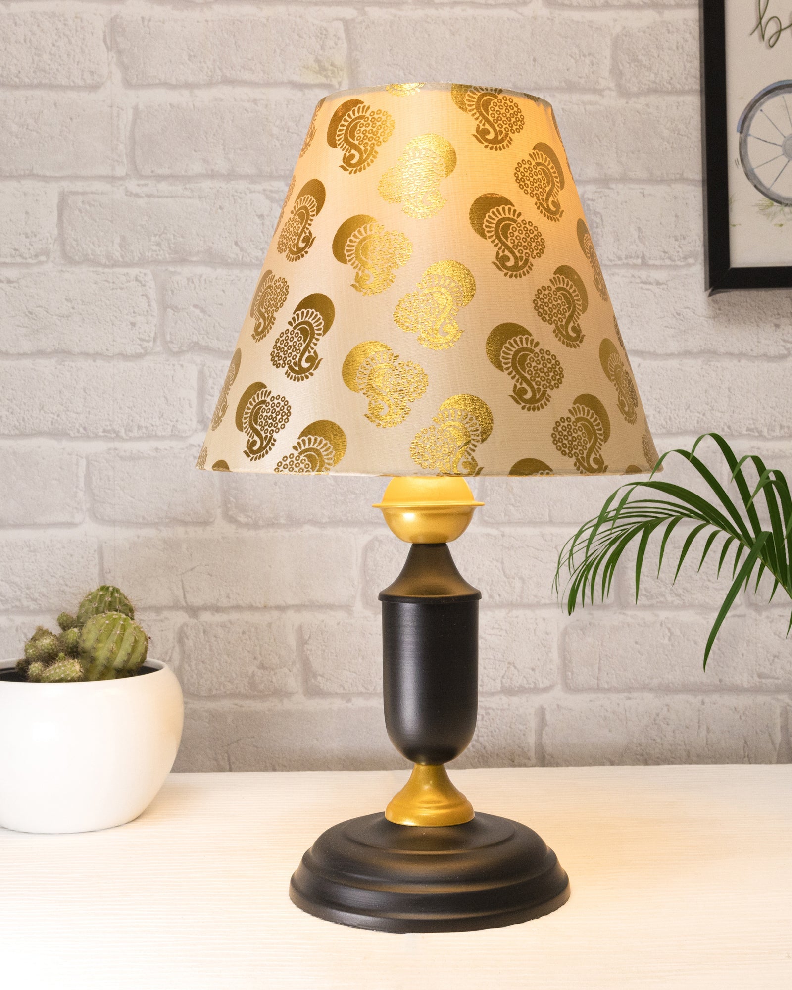 Murphy Black Table Lamp with Shade, LED bulb included