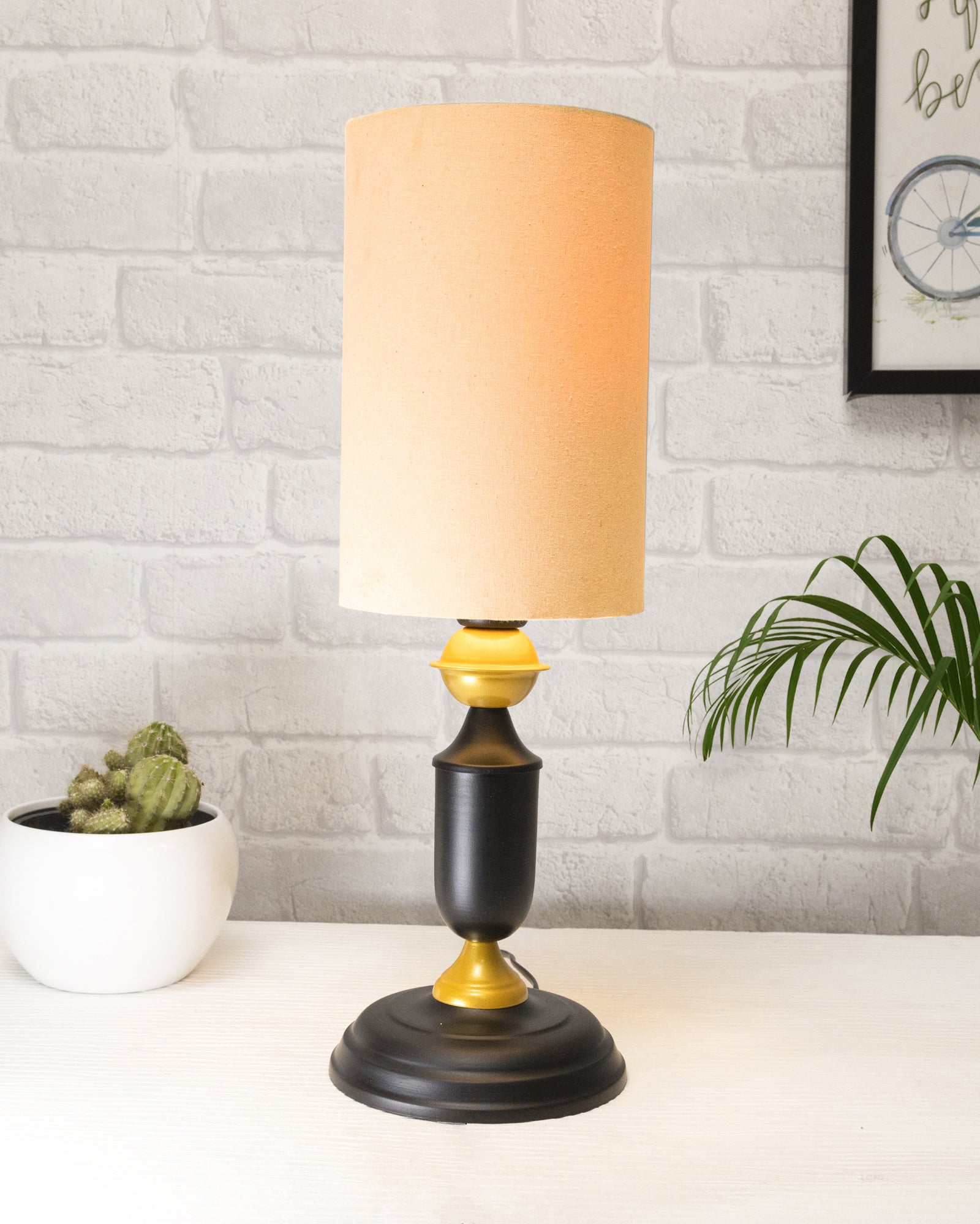 Murphy Black Table Lamp with Shade, LED bulb included