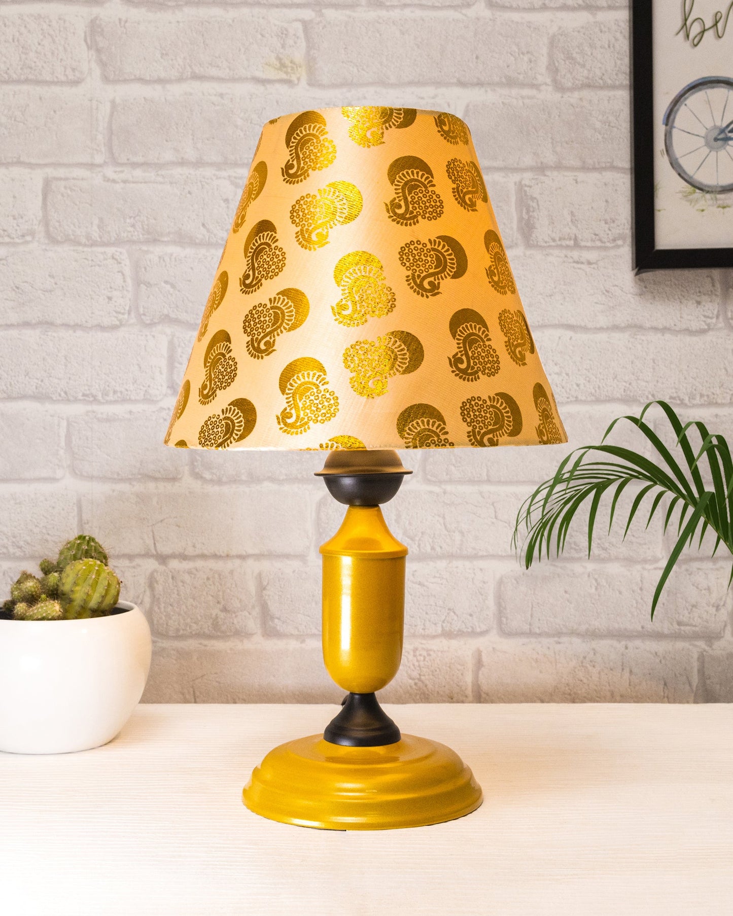 Murphy Golden Table Lamp with Shade, LED Bulb Included