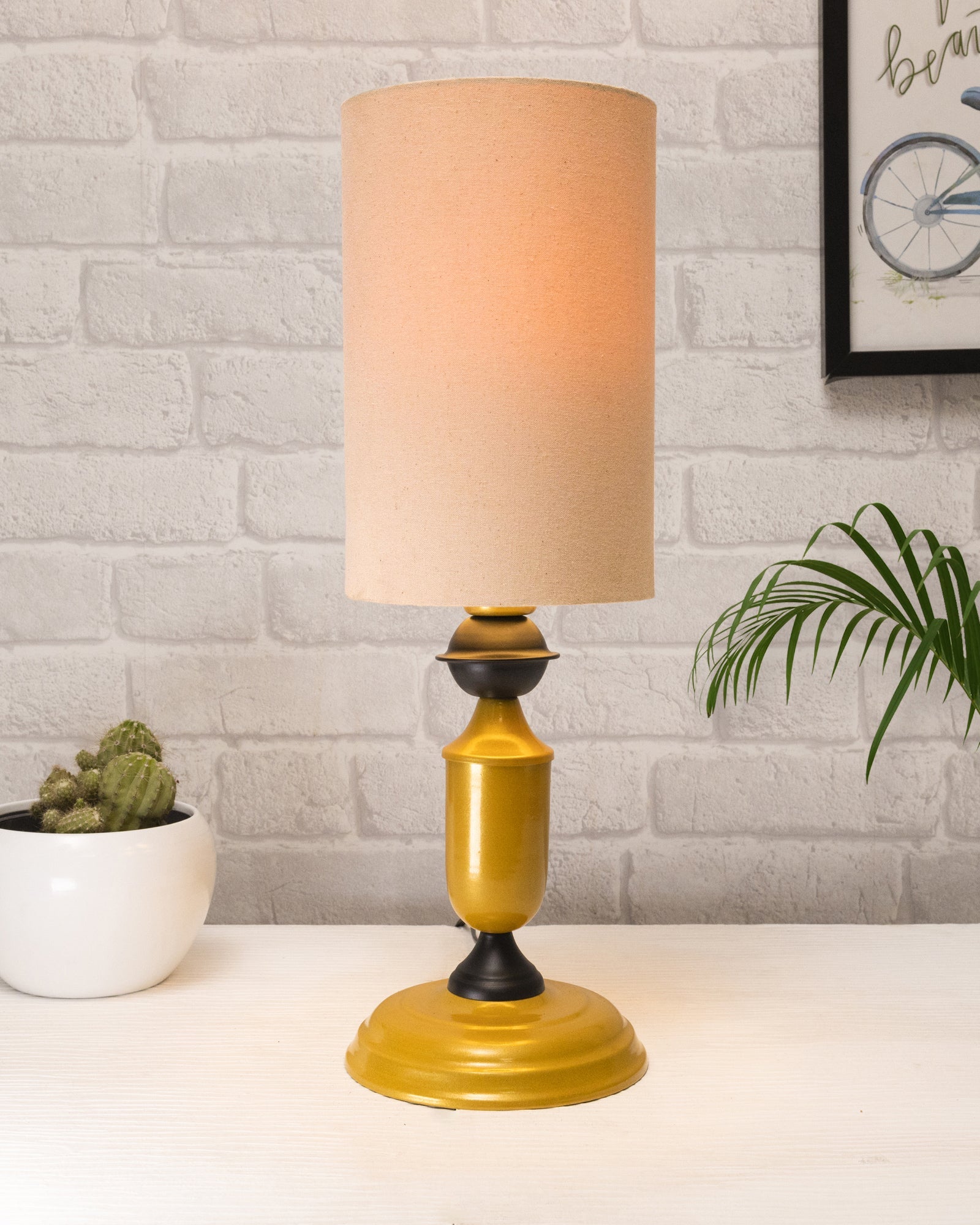 Murphy Golden Table Lamp with Shade, LED Bulb Included