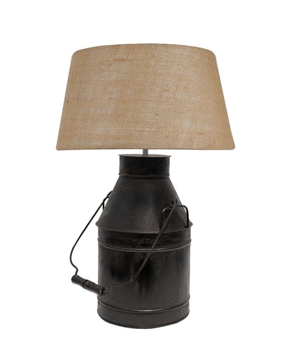 Rustic Milk Churn Can Table Lamp with shade, Black Rust Finish