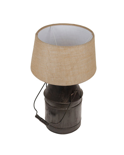 Rustic Milk Churn Can Table Lamp with shade, Black Rust Finish