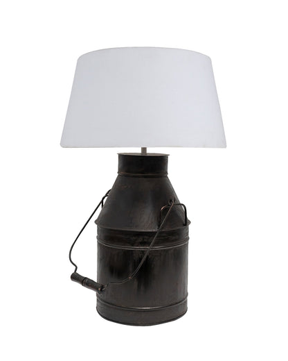 Rustic Milk Churn Can Table Lamp with shade, Black Rust Finish