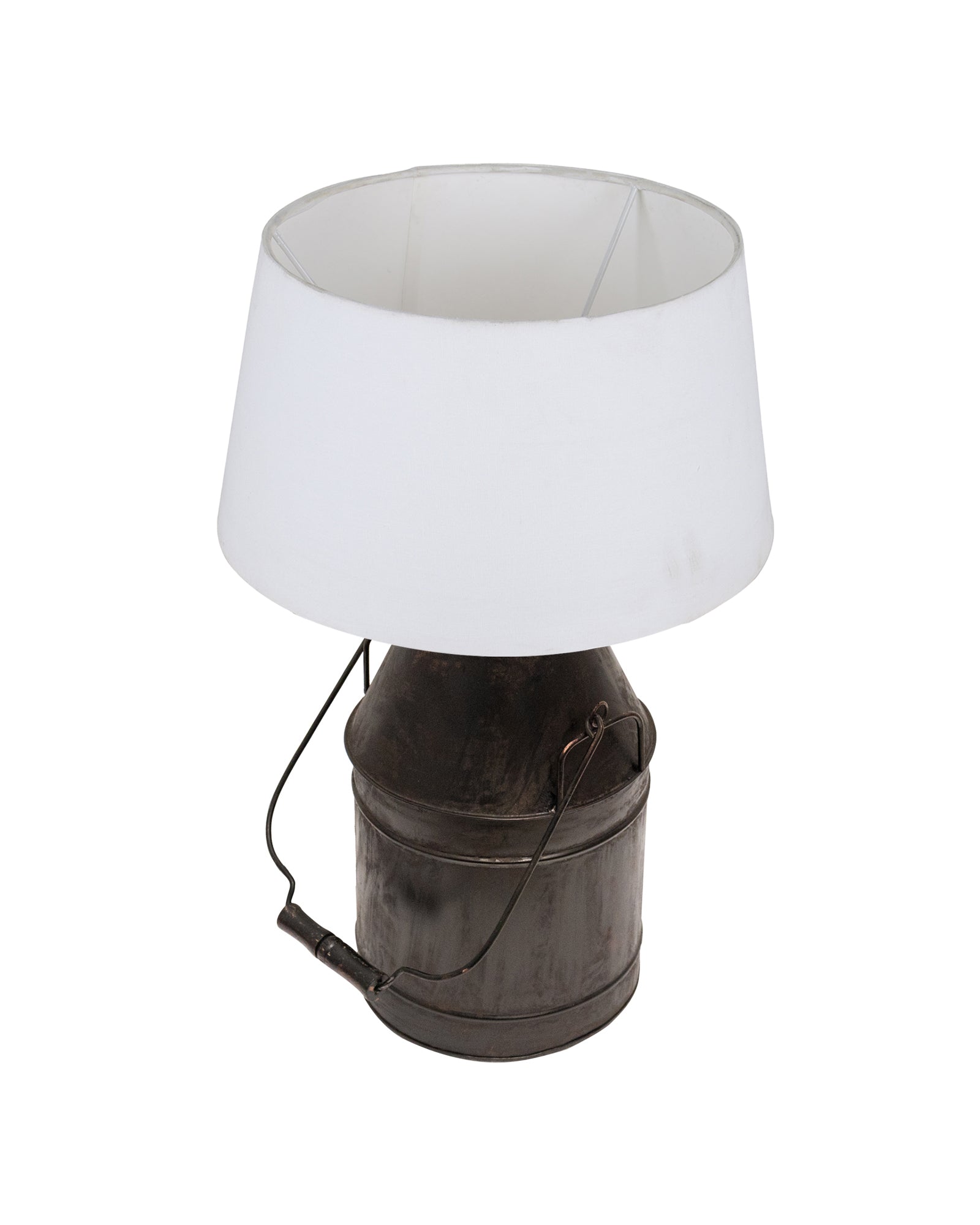 Rustic Milk Churn Can Table Lamp with shade, Black Rust Finish