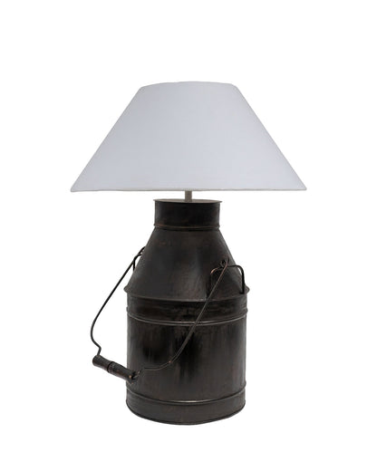 Rustic Milk Churn Can Table Lamp with shade, Black Rust Finish