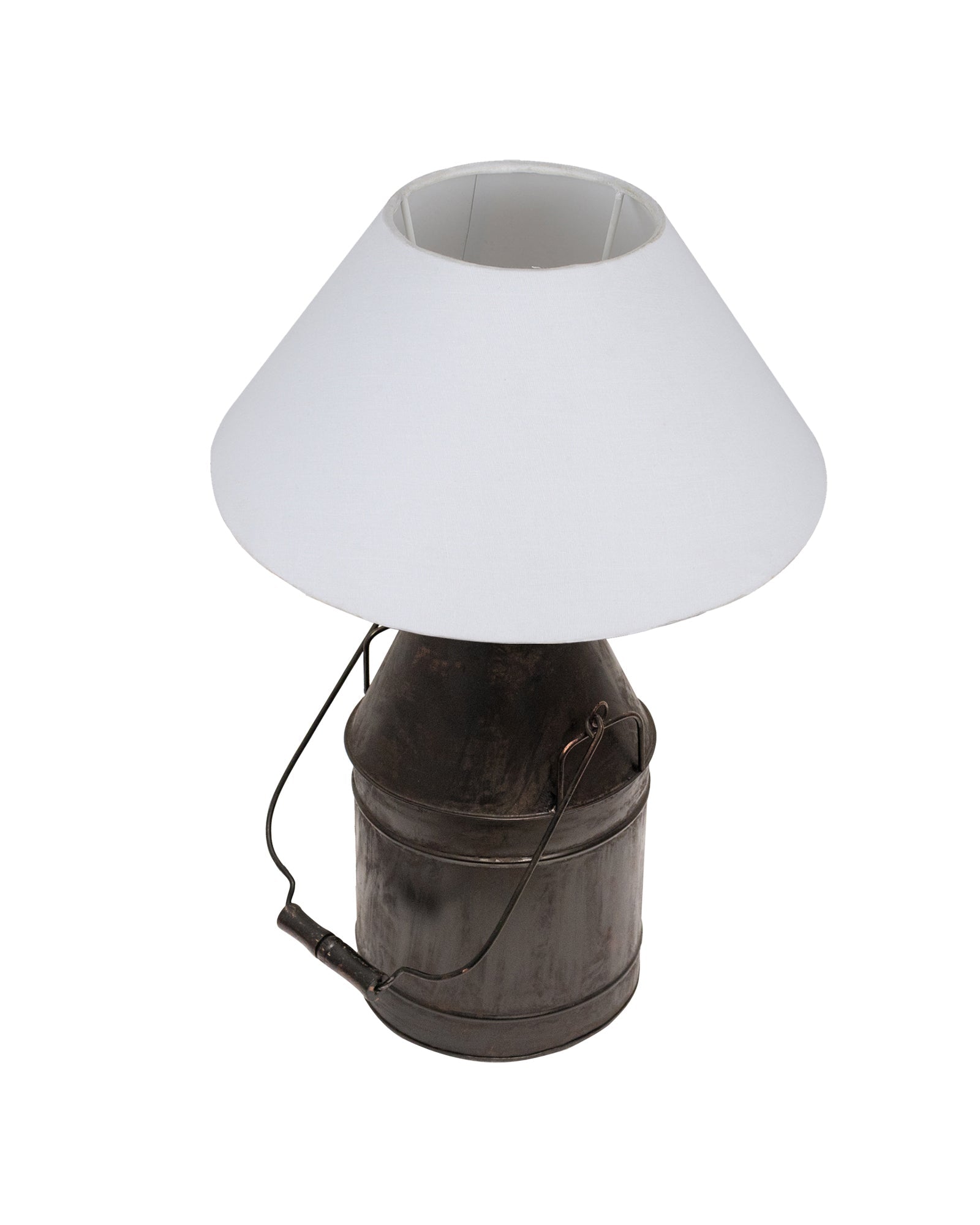 Rustic Milk Churn Can Table Lamp with shade, Black Rust Finish