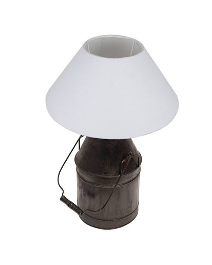 Rustic Milk Churn Can Table Lamp with shade, Black Rust Finish