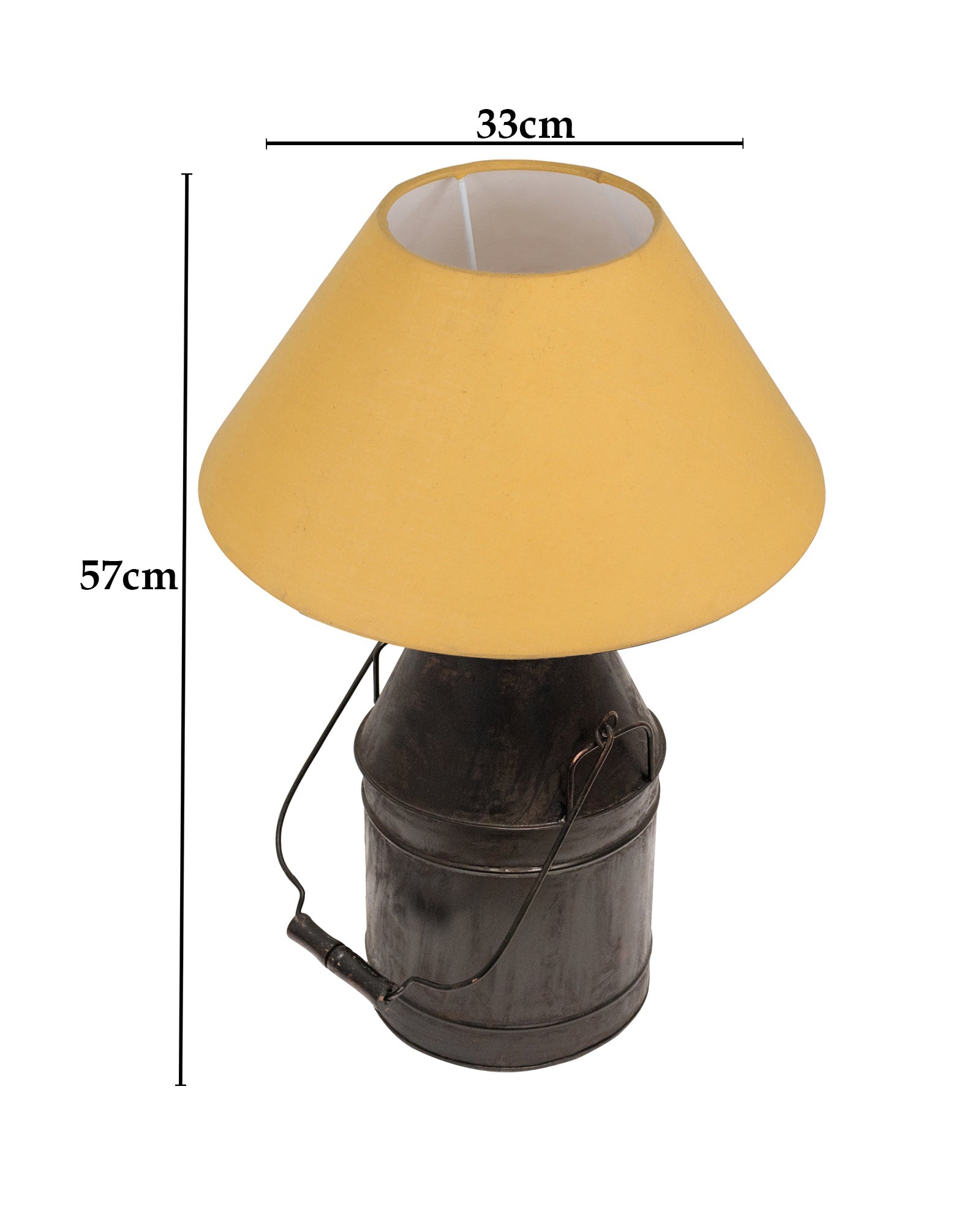 Rustic Milk Churn Can Table Lamp with shade, Black Rust Finish