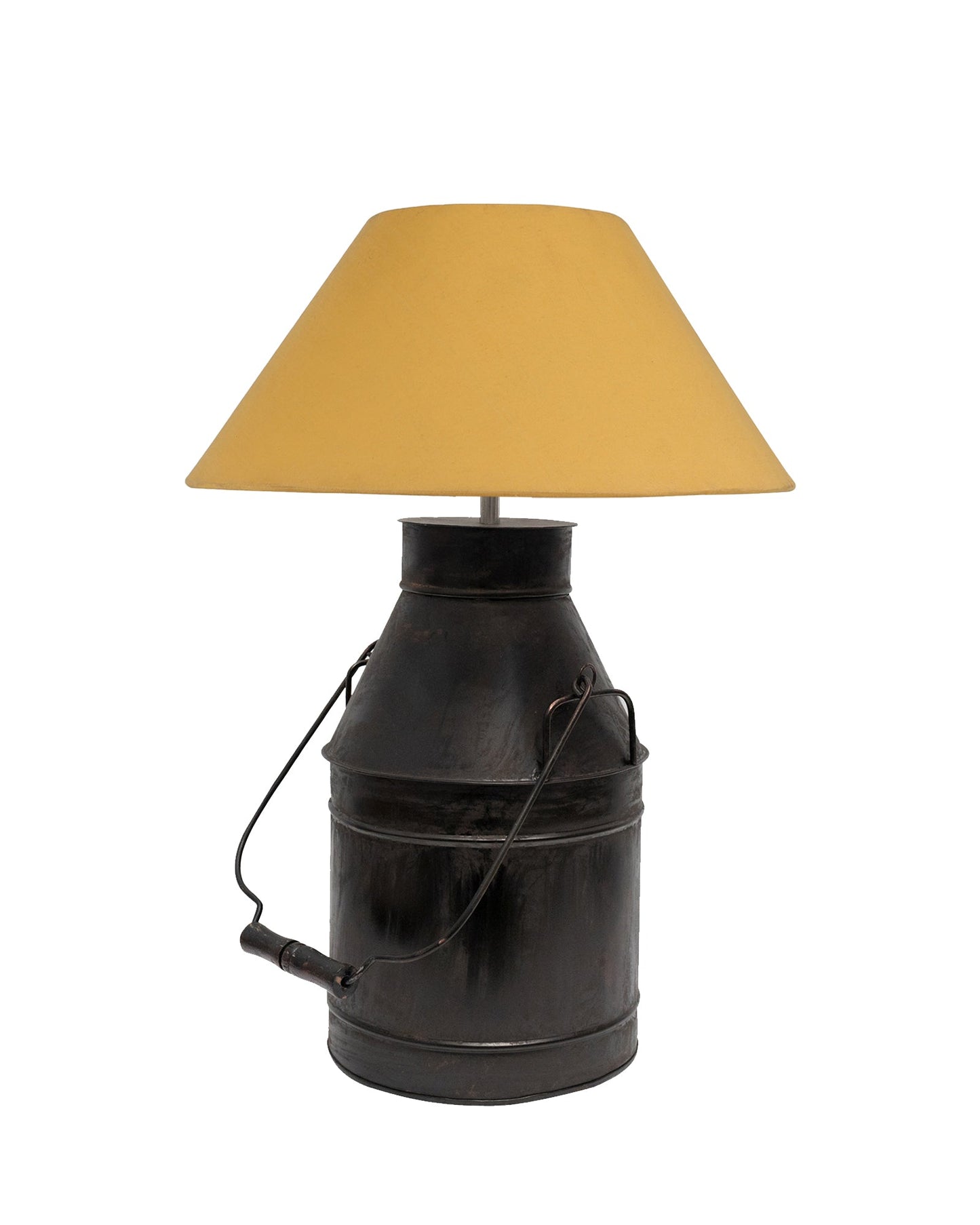 Rustic Milk Churn Can Table Lamp with shade, Black Rust Finish