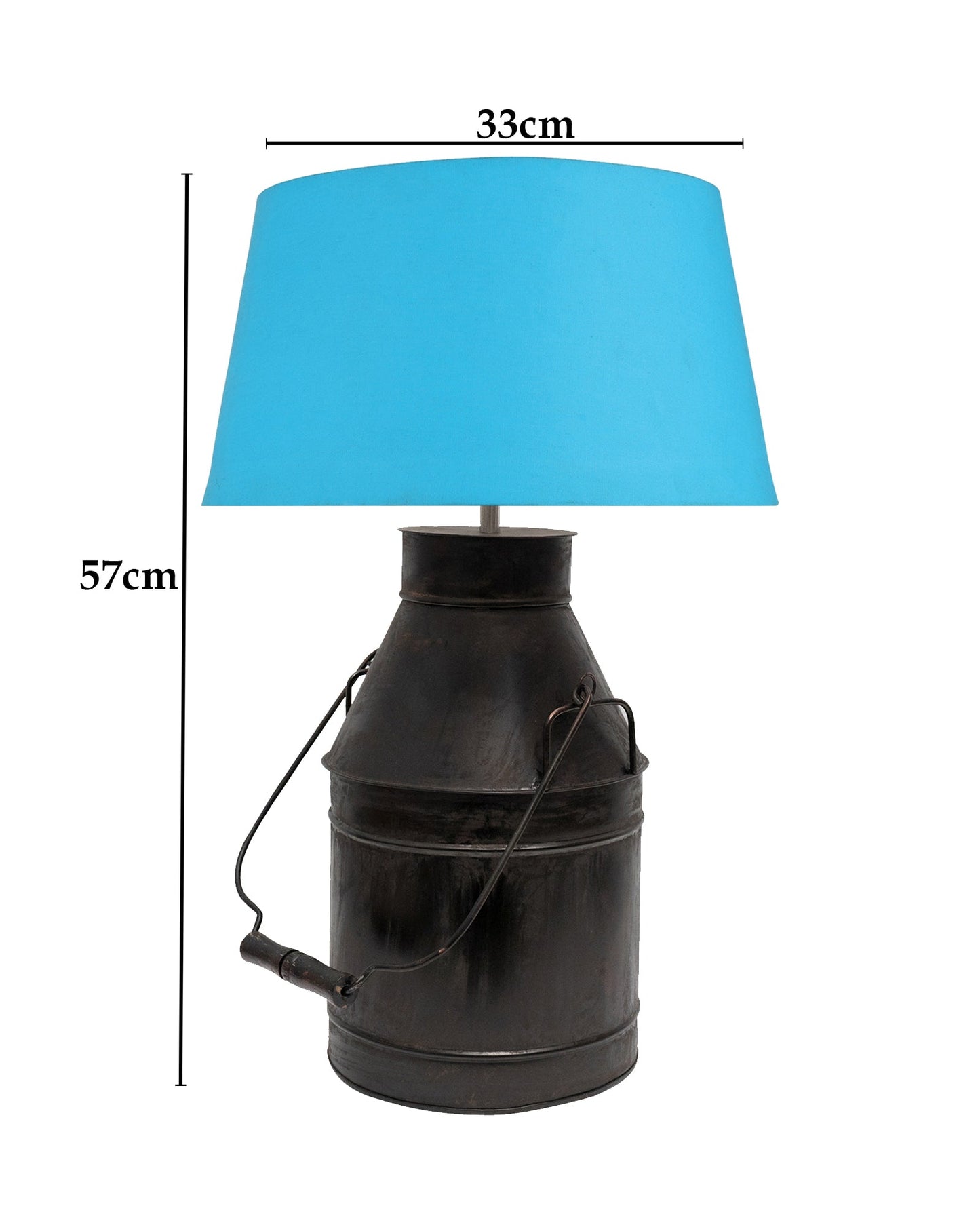 Rustic Milk Churn Can Table Lamp with shade, Black Rust Finish