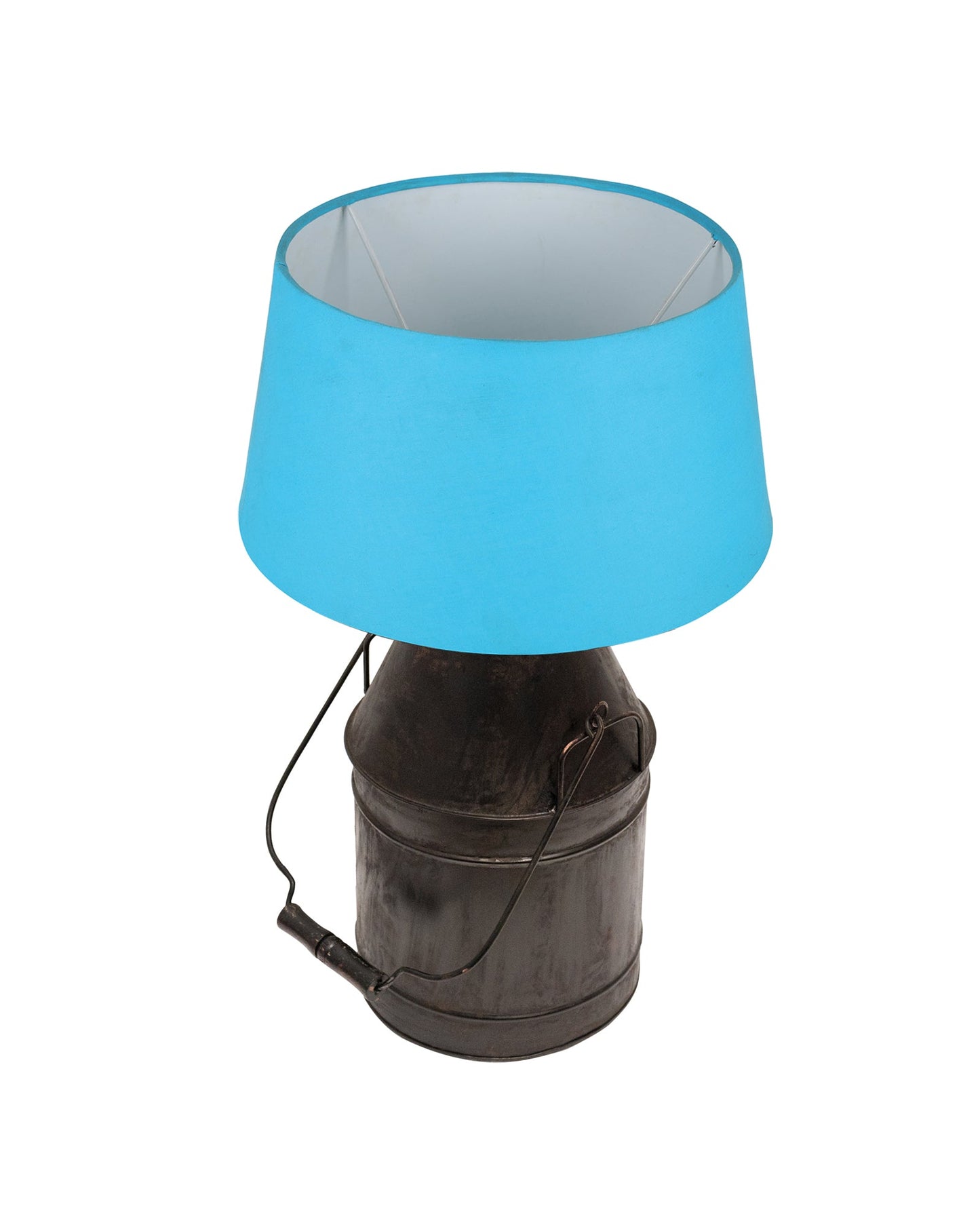Rustic Milk Churn Can Table Lamp with shade, Black Rust Finish