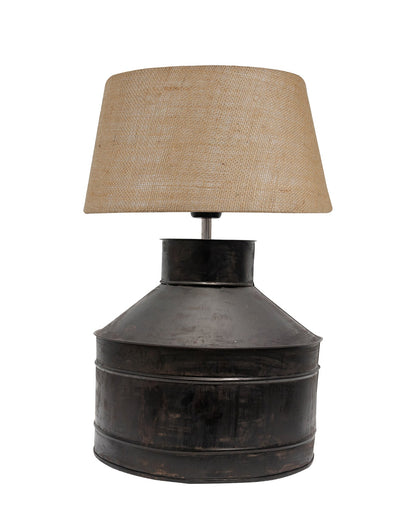 Rustic Milk Gagar Table Lamp with shade, Black Rust Finish