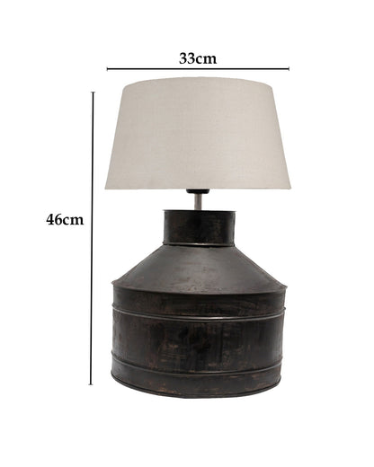 Rustic Milk Gagar Table Lamp with shade, Black Rust Finish
