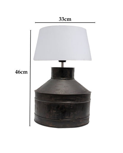 Rustic Milk Gagar Table Lamp with shade, Black Rust Finish