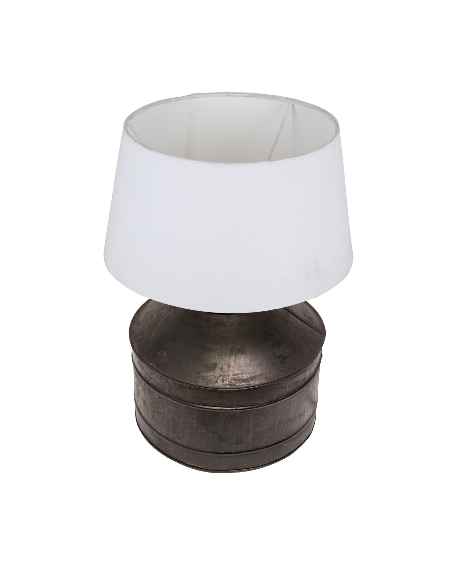 Rustic Milk Gagar Table Lamp with shade, Black Rust Finish