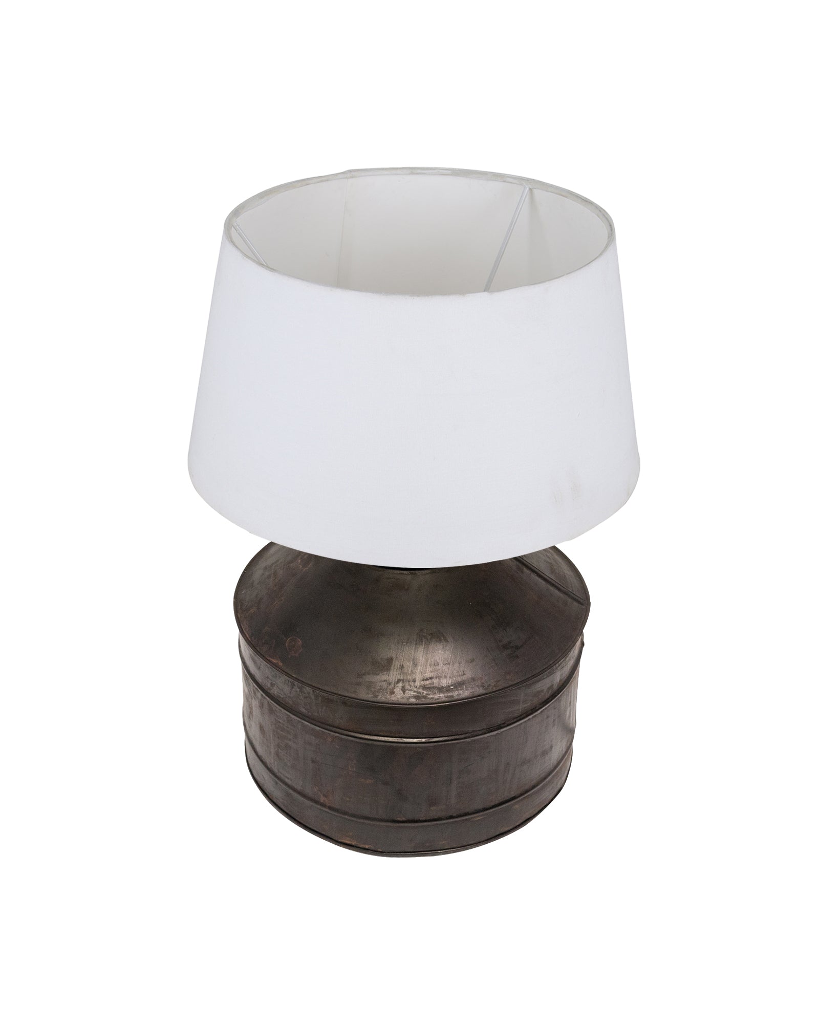 Rustic Milk Gagar Table Lamp with shade, Black Rust Finish