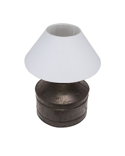 Rustic Milk Gagar Table Lamp with shade, Black Rust Finish
