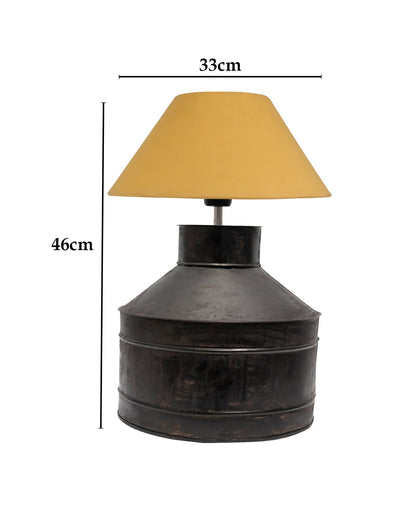 Rustic Milk Gagar Table Lamp with shade, Black Rust Finish